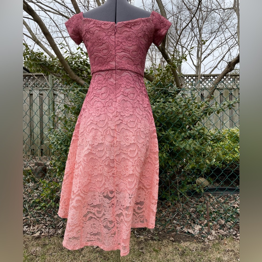 Pink Ombré Le Chateau Dress High-Low Hem Sparkly Prom Party XS - Picture 4 of 16